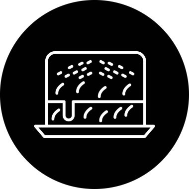 Brownie tatlı ikonu, vektör illüstrasyonu