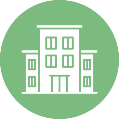 Hostel binası ikon vektör illüstrasyonu