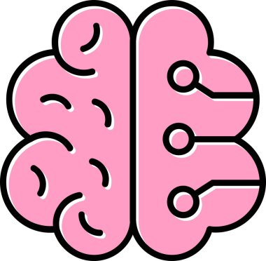 Yapay Zeka web simgesi, vektör illüstrasyonu