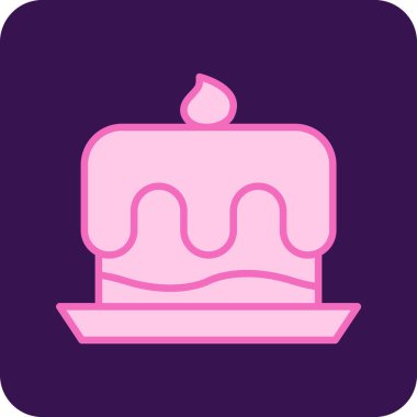 pasta doğum günü ikonu vektör illüstrasyonu