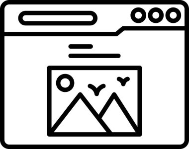 Web sayfasında resim atlıkarıncalarının soyut vektör illüstrasyonu