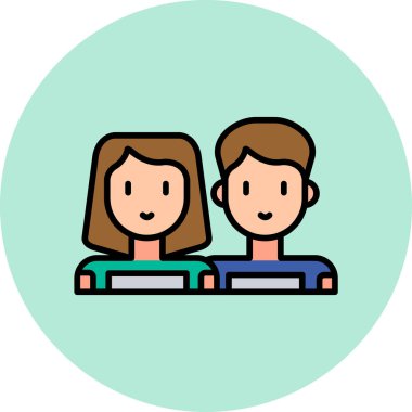 çift kişi aile simgesi vektör illüstrasyonu 