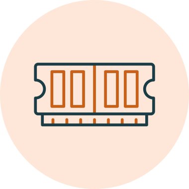 Bilgisayar ram simgesi, vektör illüstrasyonu basit tasarım