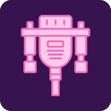 Vga Kablo simgesi. Basit resimleme  