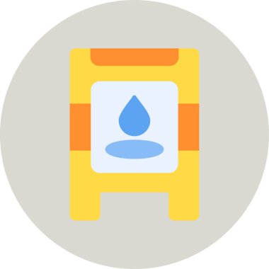 Islak Zemin simgesi, basit vektör illüstrasyonu