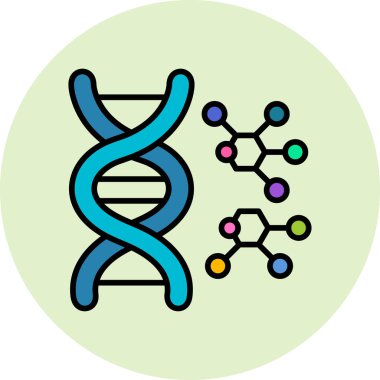 DNA simgesi. Web için DNA vektör simgelerinin basit çizimi 