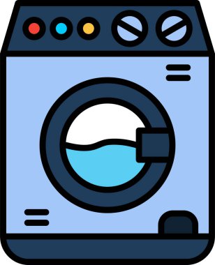 Çamaşır makinesi. Web simgesi basit illüstrasyon 