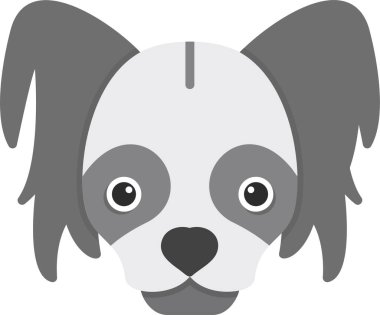 Çin armalı köpek kafası simgesi, vektör illüstrasyonu