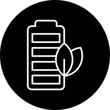 Özet basit Eko Batarya simgesi arkaplanda izole edildi