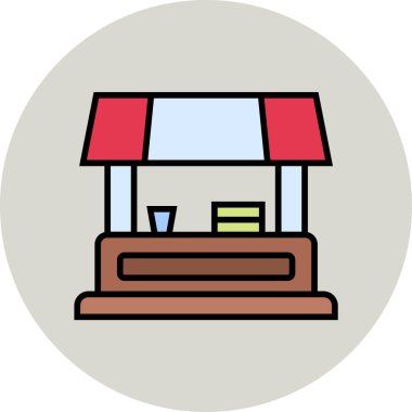 Gıda Stall Web simgesi vektör illüstrasyonu