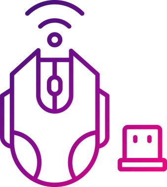 kablosuz fare ağ simgesi vektör çizimi