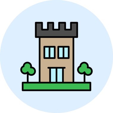 Kule. Web simgesi basit illüstrasyon