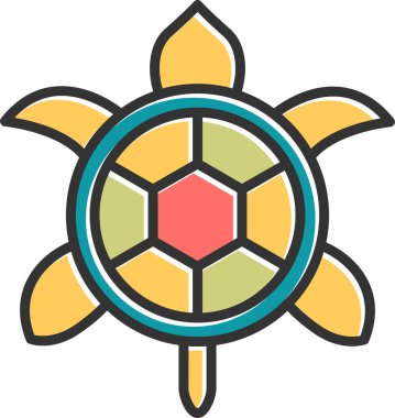 Kaplumbağa. Web simgesi basit illüstrasyon