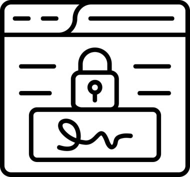 Elektronik İmza Web simgesi vektör illüstrasyonu