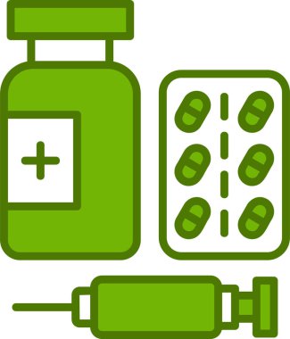 Aşı simgesi tasarımının vektör çizimi