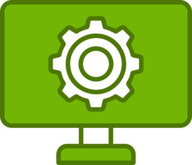 düz ayar simgesi, vektör illüstrasyonu