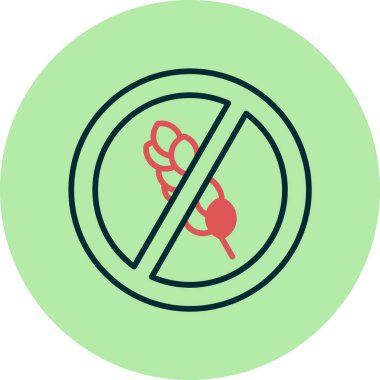 Glüten simgesi yok. vektör illüstrasyonu 