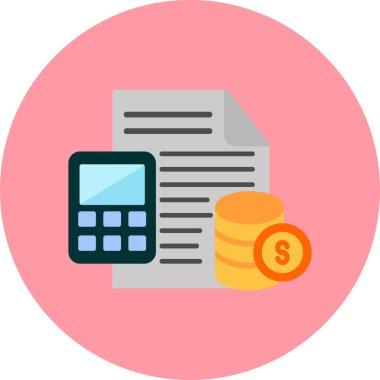 Basit muhasebe düz simgesi vektör illüstrasyonu.