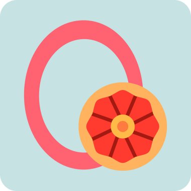 Büyük harf O web simgesi vektör illüstrasyonu