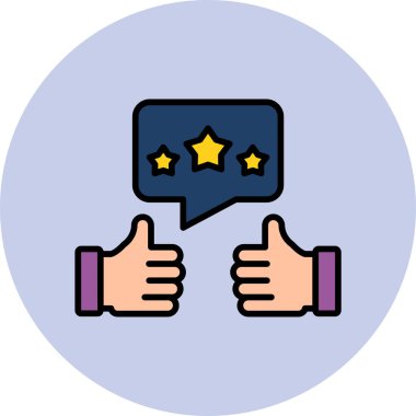 İnsanların elleri üç yıldız için başparmak kaldırıyor. Müşteriler geri bildirim. 