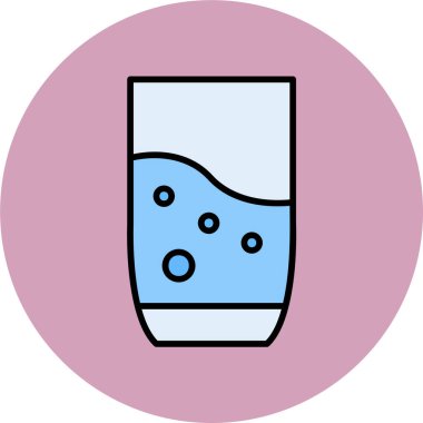 Bir bardak su. Web simgesi basit illüstrasyon