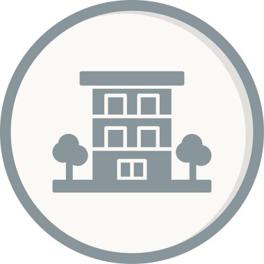 Daire binası simgesi, vektör illüstrasyonu basit tasarım