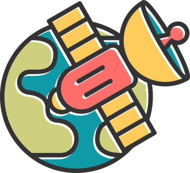 Uydu anten simge vektör çizim 