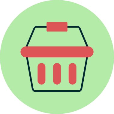 Alışveriş sepeti ikonu vektör illüstrasyonu