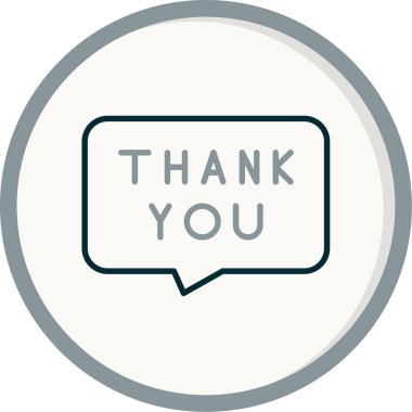 soyut düz teşekkürler kabarcık vektör çizimi 