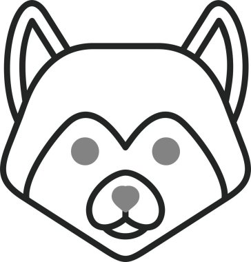 Akita köpek simgesi, basit vektör illüstrasyonu