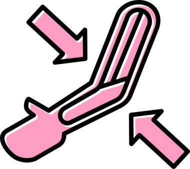 Katı El Simgesi Vektör İllüstrasyonu Beyaz Arkaplanda İzole Edildi