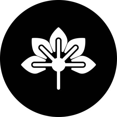 Japon Aralia çiçek ikonu vektör illüstrasyonu