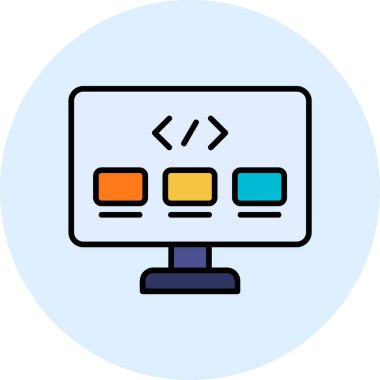 Ön taraf. Web simgesi basit illüstrasyon