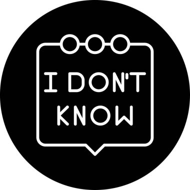 Konuşma balonu ikonu vektör illüstrasyonunu bilmiyorum 