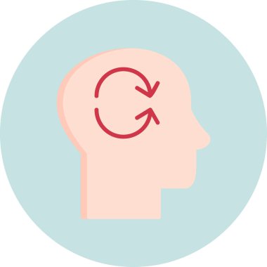 Beyin Bilinci simgesi, vektör illüstrasyonu  