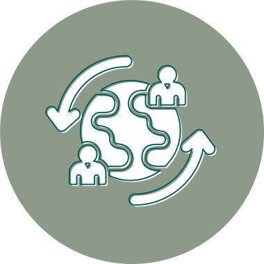 Göç. Web simgesi basit illüstrasyon 