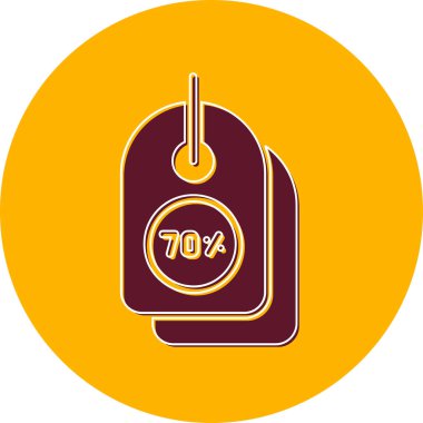 İndirimli Etiket web simgesi, vektör illüstrasyonu 