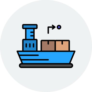 Dağıtım simgesi tasarımının vektör illüstrasyonu