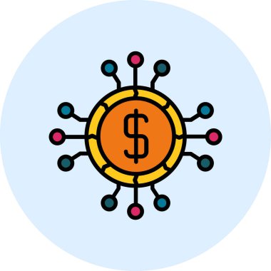 Dijital finans sembolü. Etkili iş para yönetimi için illüstrasyon.