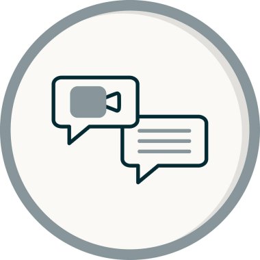 Ana hatlı biçim vektör illüstrasyon tasarımında konferans simgesi