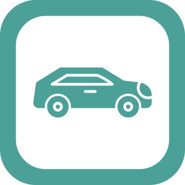 Vektör araba simgesi, temiz ve basit illüstrasyon.