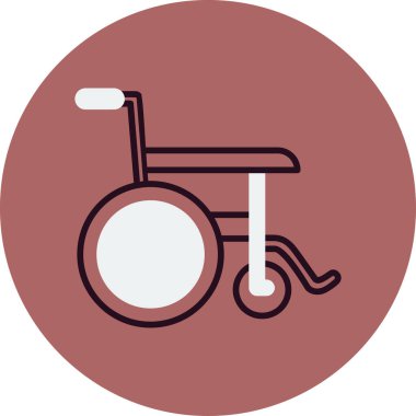 Tekerlekli sandalye web simgesi. vektör illüstrasyonu