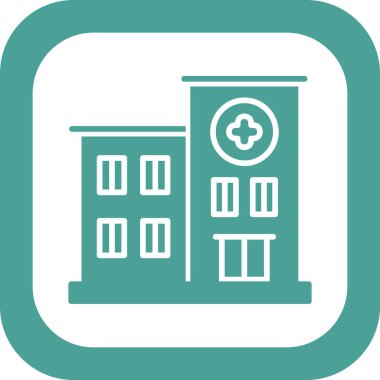 hastane ikon vektör illüstrasyonu oluşturuluyor