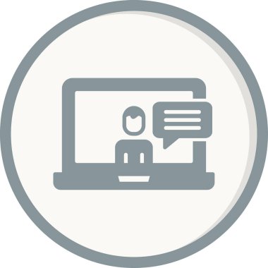 Ana hatlı biçim vektör illüstrasyon tasarımında konferans simgesi