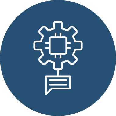 Doğal Dil İşlemi. Web simgesi basit illüstrasyon