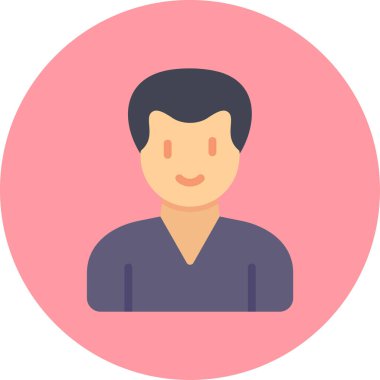 Erkek avatar. Web simgesi basit illüstrasyon