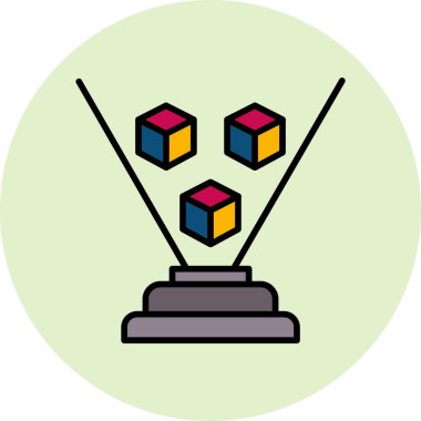 Hologram. Web simgesi basit illüstrasyon