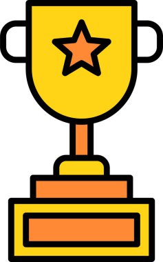 Kupa simgesi, vektör illüstrasyonu basit tasarım