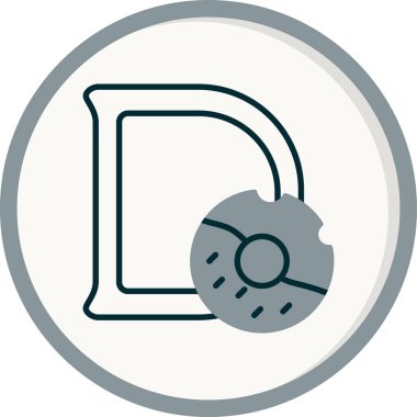 Alfabe için büyük B harfi ve çöreğin düz vektör illüstrasyonu 