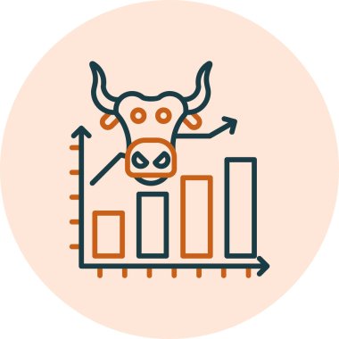 Boğa grafiği Borsa simgesi, basit illüstrasyon 